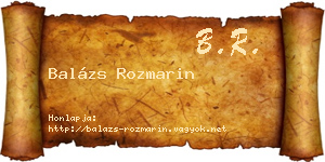 Balázs Rozmarin névjegykártya